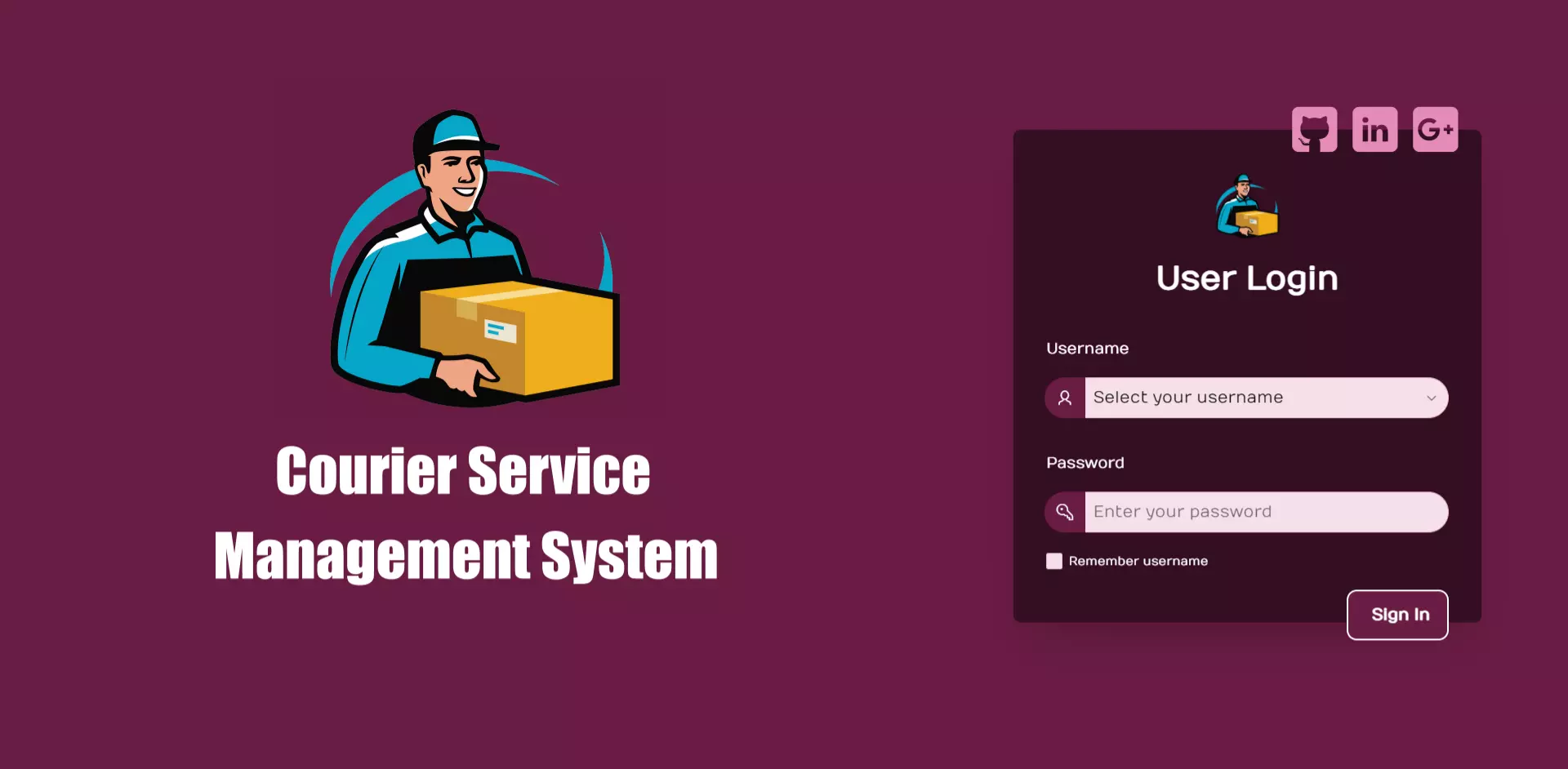 courier service management system projects